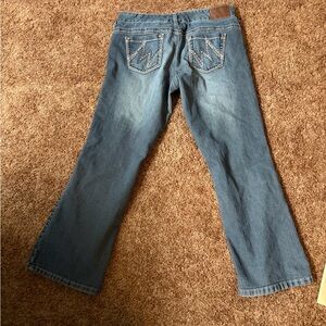 Maurices Light Blue Embroidered Waistband Denim Jeans